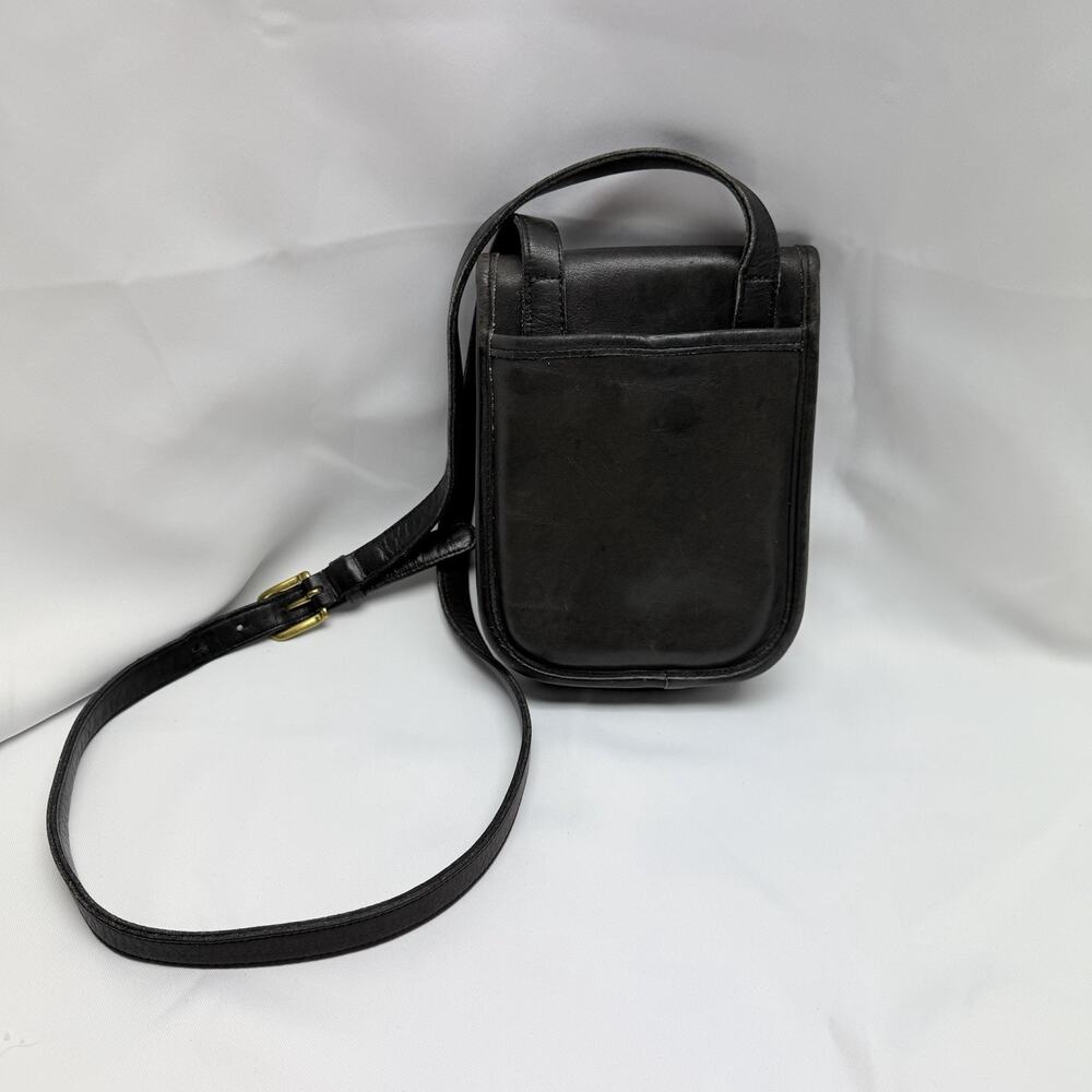 Coach Vintage Leather Crossbody Black Turnlock NYC 9378 Mini Purse Distressed - Picture 4 of 13